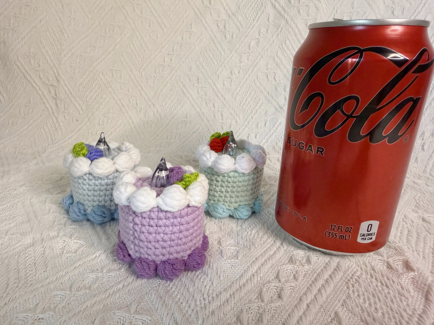 Crochet Handmade Cake Light Lamp,Happy Birthday,Birthday Gift, Finished Product,Knitted  Desk Decoration,Christmas,Holidays