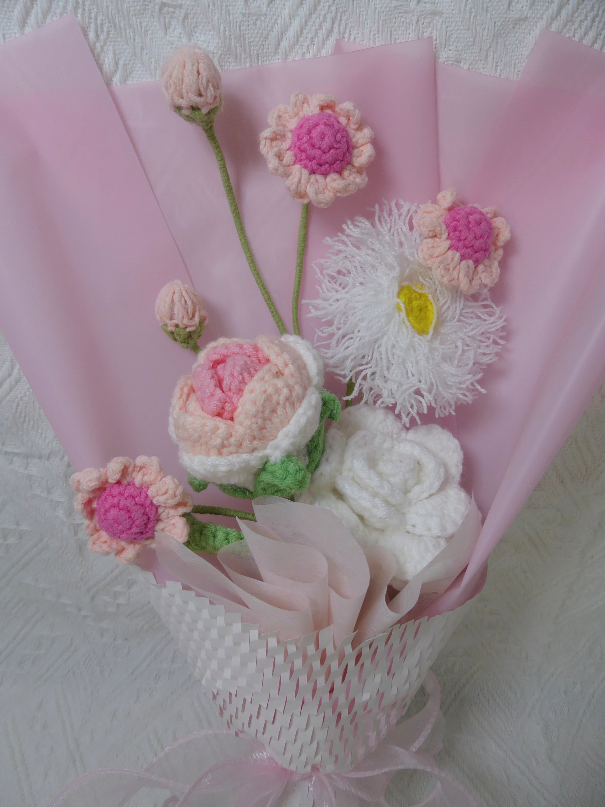 Gift Washcloth Bouquet Crochet Flowers Bouquet Handmade, Finished