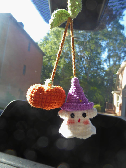 Halloween Crochet Car Accessories, Halloween Decor Car Mirror Hanger, Halloween Car Charm, Rear View Mirror Accessories