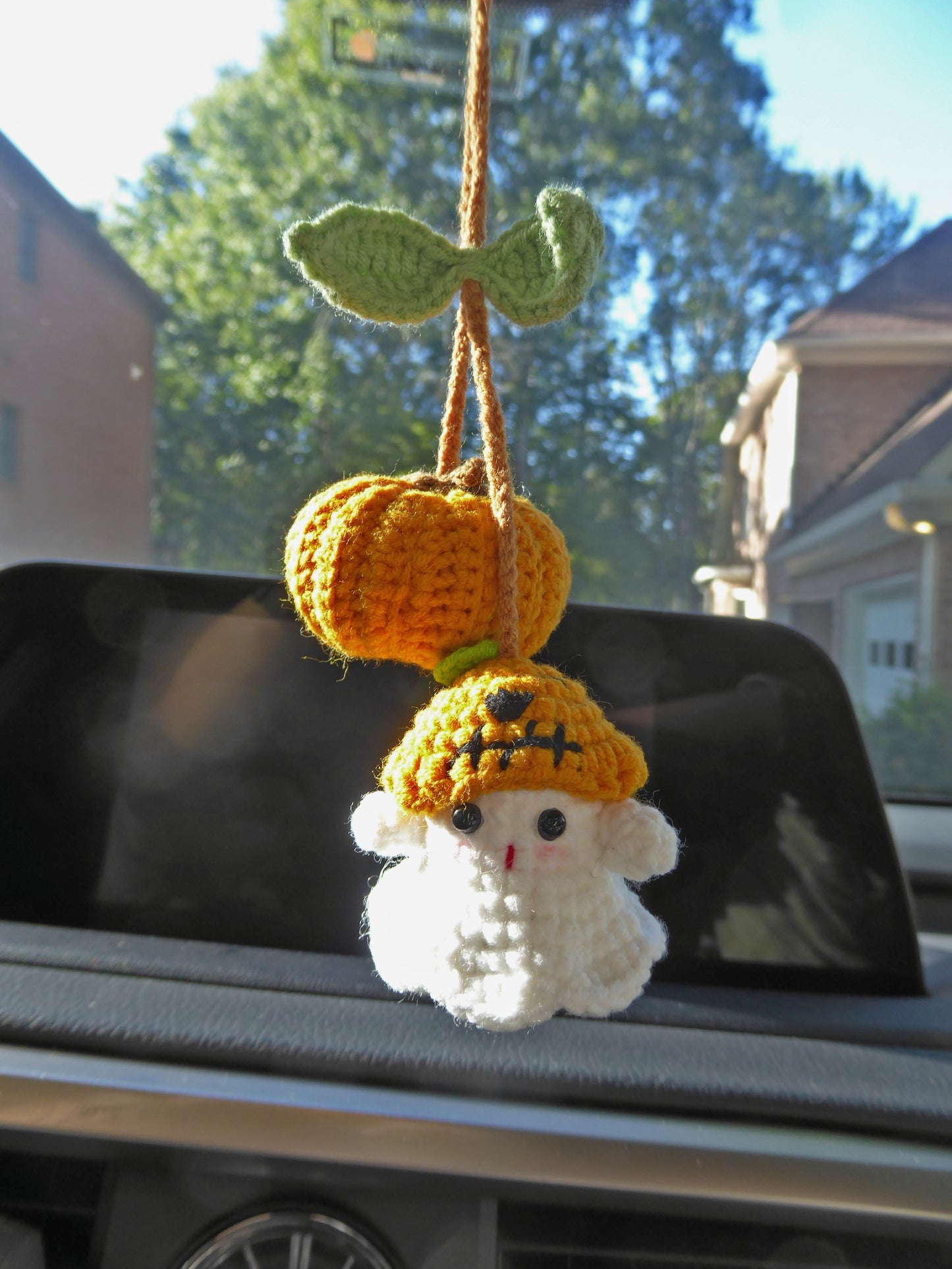 Halloween Crochet Car Accessories, Halloween Decor Car Mirror Hanger, Halloween Car Charm, Rear View Mirror Accessories