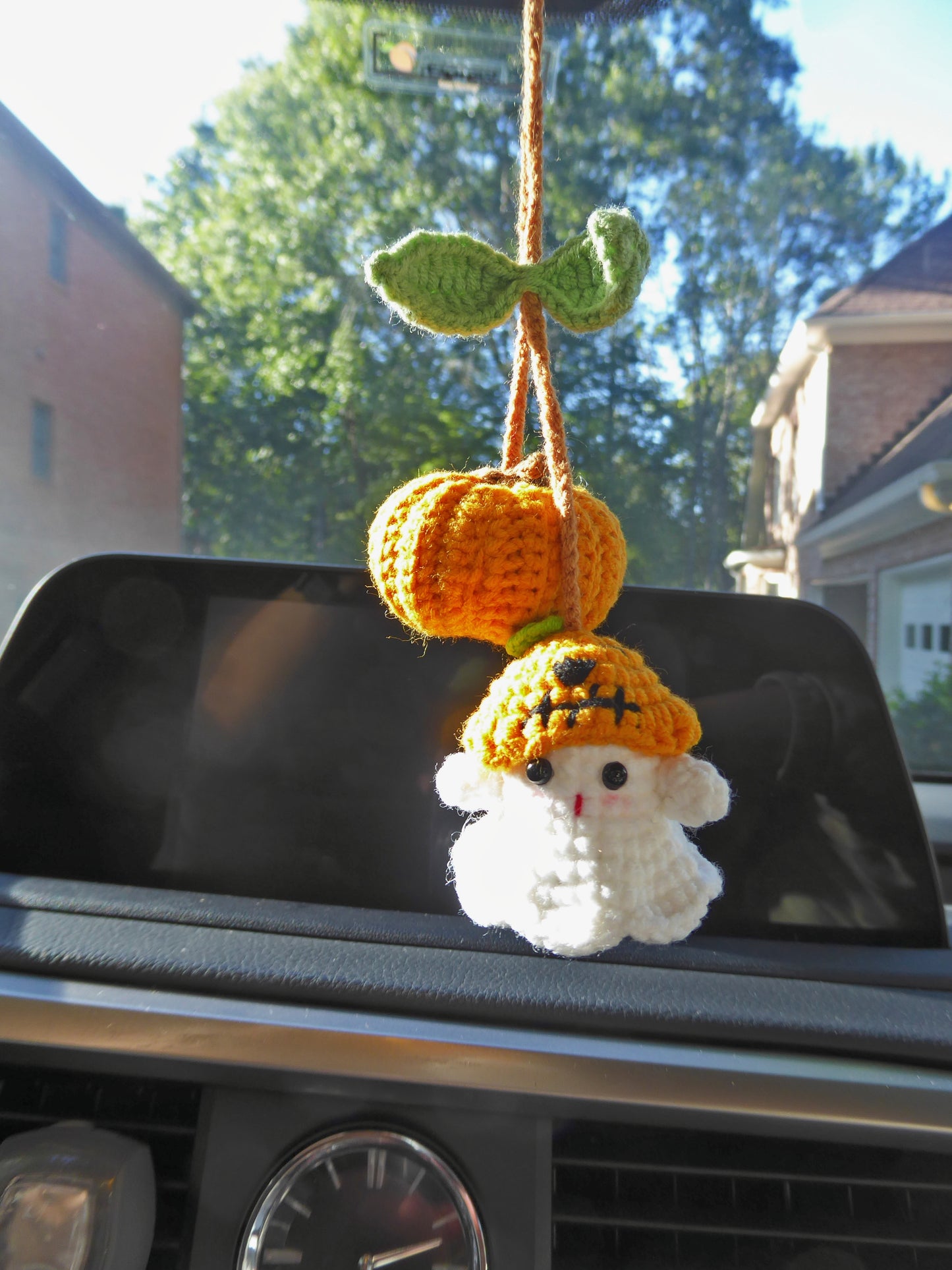 Halloween Crochet Car Accessories, Halloween Decor Car Mirror Hanger, Halloween Car Charm, Rear View Mirror Accessories