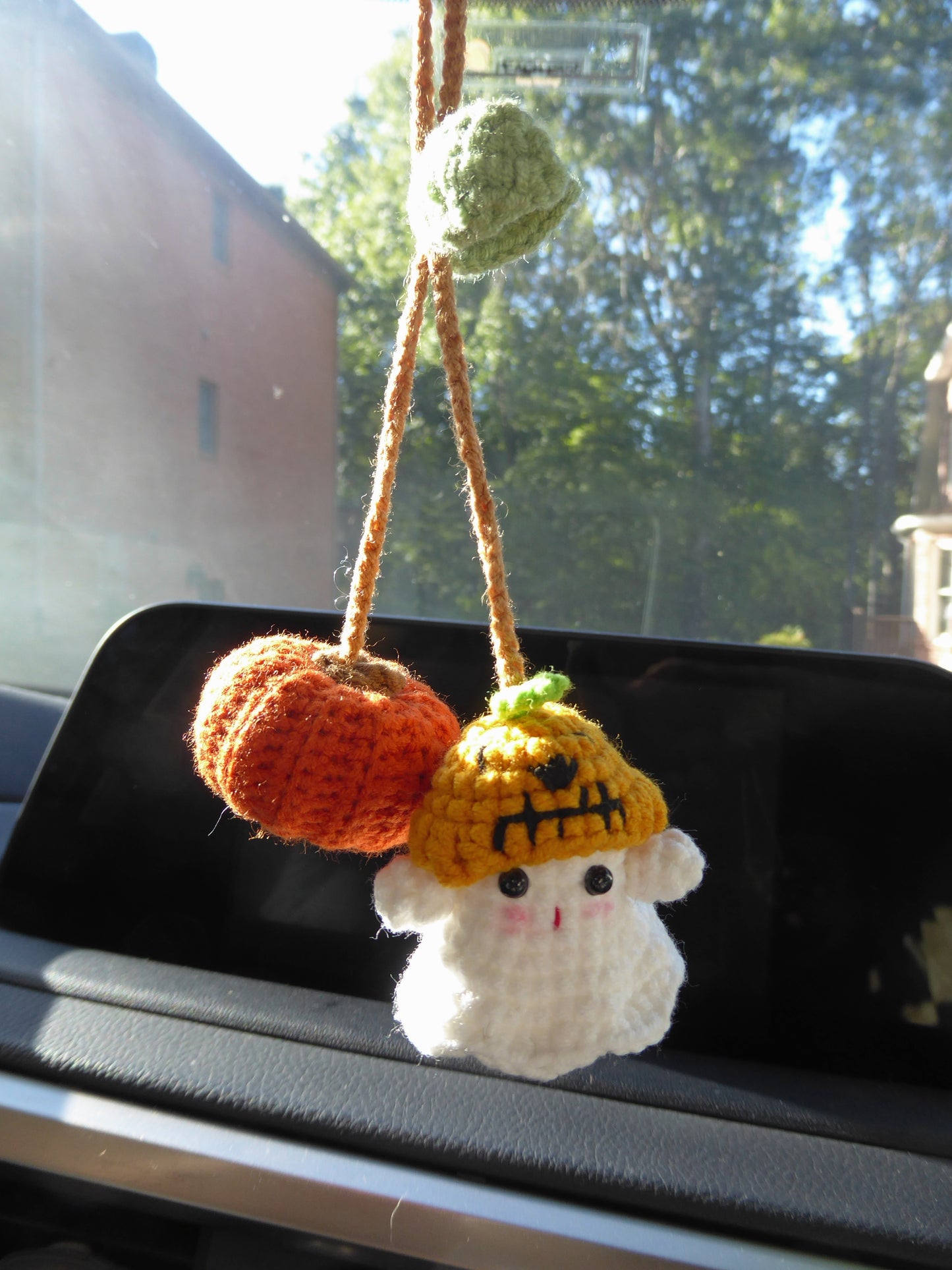 Halloween Crochet Car Accessories, Halloween Decor Car Mirror Hanger, Halloween Car Charm, Rear View Mirror Accessories