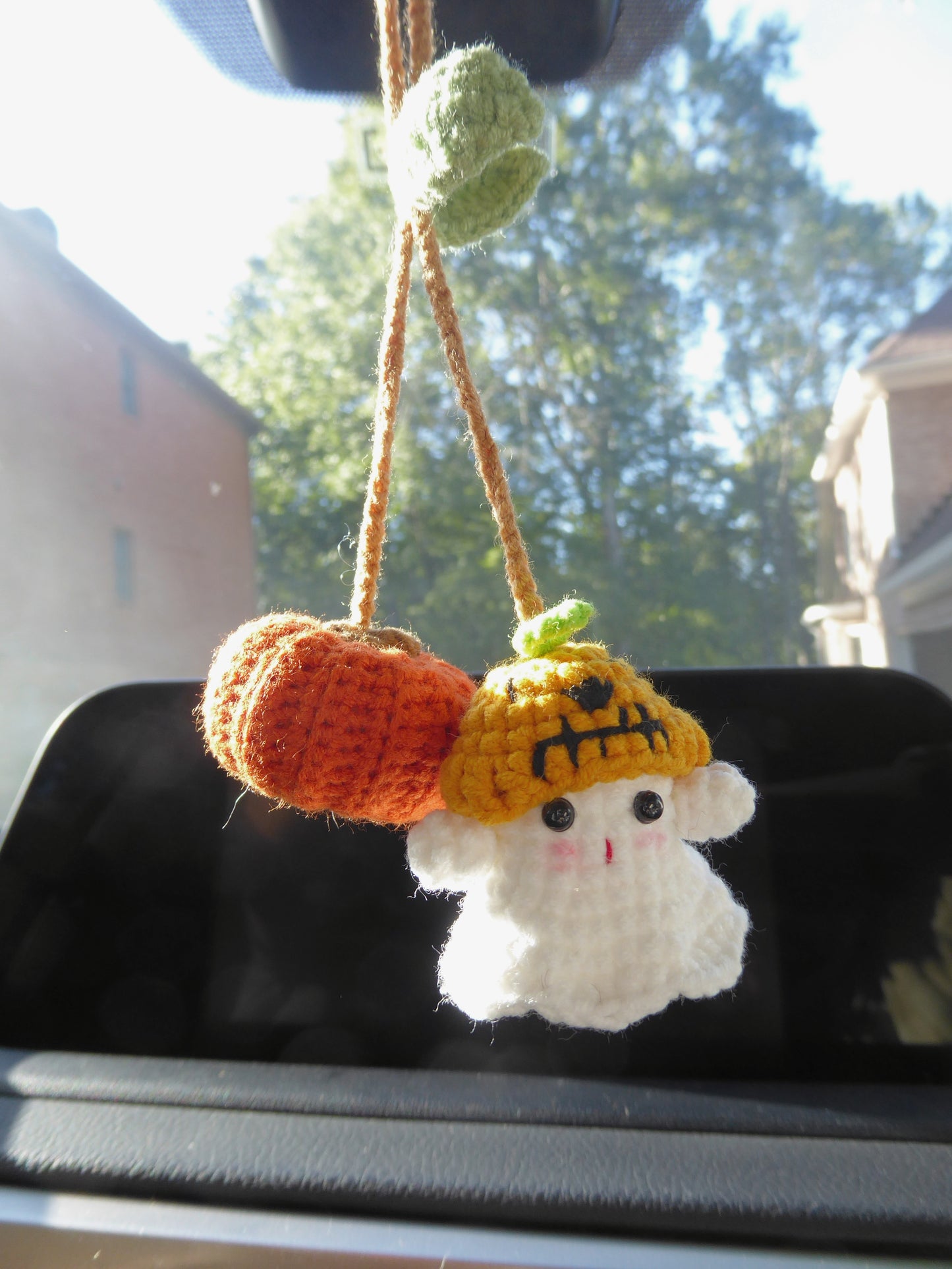 Halloween Crochet Car Accessories, Halloween Decor Car Mirror Hanger, Halloween Car Charm, Rear View Mirror Accessories