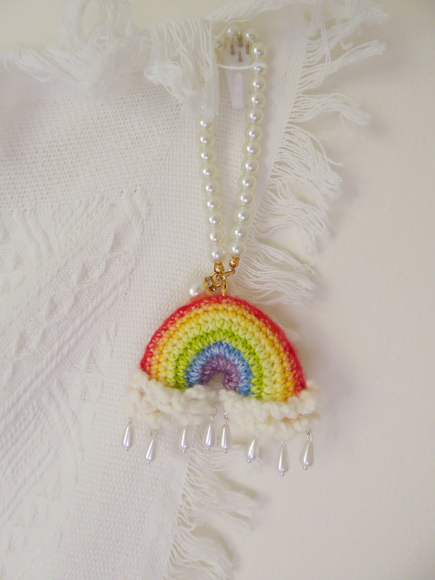 Rainbow Crochet Car Accessories, Cute Decor Car Mirror Hanger, Rainbow LGBT Car Charm, Rear View Mirror Accessories